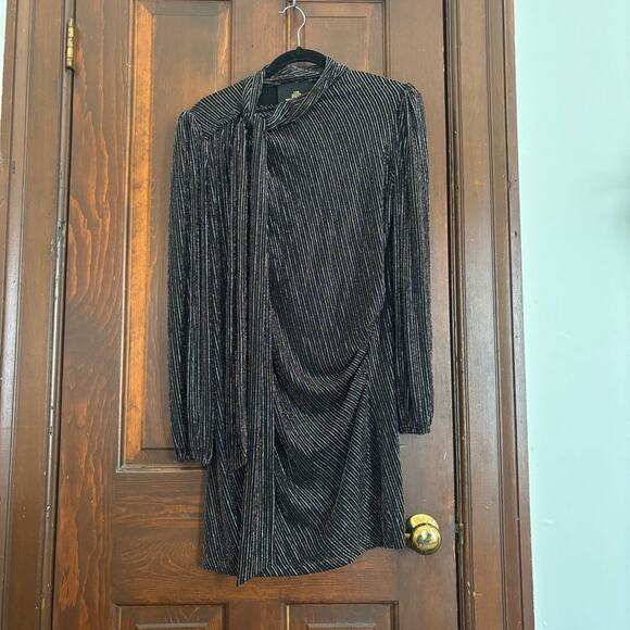 ✨ Marc Jacobs Metallic Disco Mini Dress Gold/Silver Puff Shoulder - Picture 7 of 9